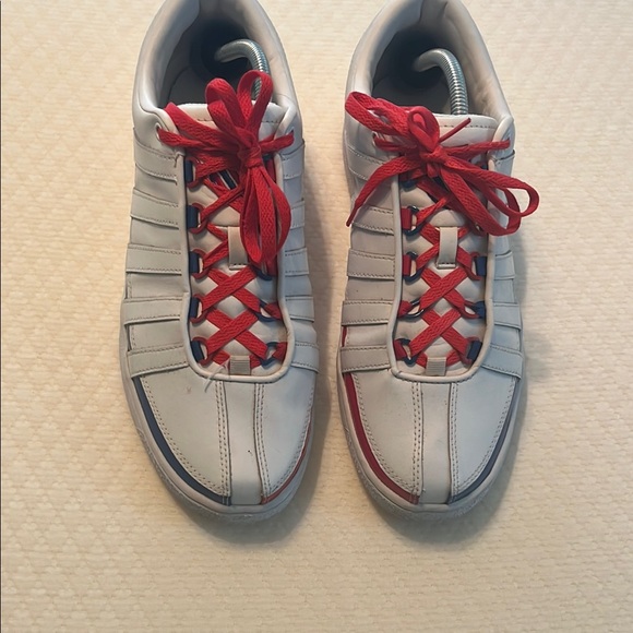 K-Swiss White Sneakers with Red and Blue Accents - Picture 3 of 7